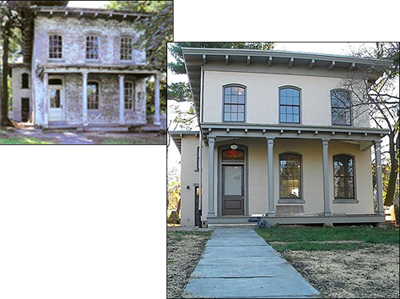 Keeper's house before and after renovation.