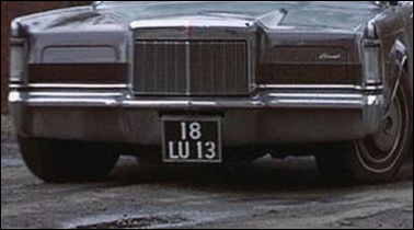 Movie French Connection license plate.